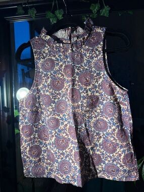 J. Crew Paisley Print Sleeveless Camisole in Cream, Blue, and Brown